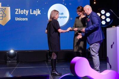 Wręczenie nagrody Złoty Lajk w kategorii Unicorn odebrała Małgorzata Omachel-Kwidzińska, kierownik RRM.