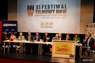 Konferencja prasowa Festiwalu NNW z udziałem m.in. Marka Łucyka, wiceprezydenta Gdyni i Arkadiusza Gołębiewskiego, dyrektora festiwalu // fot. Paweł Kukla