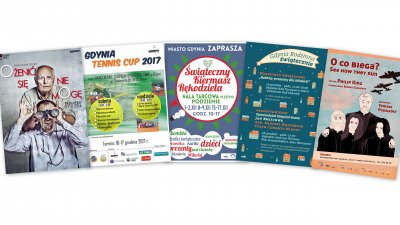 Plakaty zapowiadające weekendowe wydarzenia