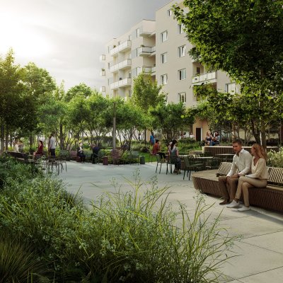 Wizualizacja parku między ul. Armii Krajowej a Obrońców Wybrzeża (mat. Invest Komfort)