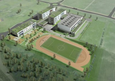 Tak już we wrześniu 2019 roku ma wyglądać nowy kompleks szkolno-przedszkolny w Chwarznie-Wiczlinie, fot. mat. prasowe