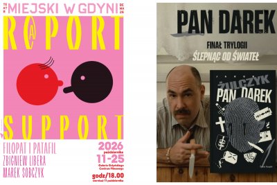 Grafika promująca spotkanie i premierę powieści Jakuba Żulczyka pt. „Pan Darek” w Teatrze Miejskim w Gdyni (materiały prasowe)
