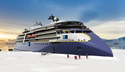 Tak mają wyglądać dwie bliźniaczce jednostki, które powstają w gdyńskiej stoczni Crist na zamówienie Lindblad Expeditions, fot. mat. prasowe / ulstein.com
