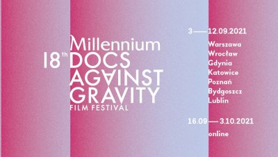 Grafika promująca 18. edycję Millennium Docs Against Gravity // materiały prasowe