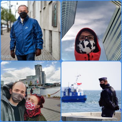 Nosimy maski w trosce o bezpieczeństwo innych // fot. Przemysław Kozłowski, Lucyna Lewanowska, Tomasz Gierszewski i Wojciech Dobraszczyk