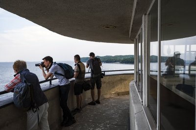 Największa sensacja foto-spaceru morskiego z okazji Święta Morza - wejście na najwyższe tarasy Wydziału Nawigacji Uniwersytetu Morskiego w Gdyni. Fot. Przemysław Kozłowski