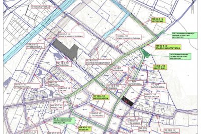 Budowa dróg wraz i infrastrukturą na terenie części dzielnicy Wielki Kack - tzw. Kacze Buki (wyrys sporządziła Aleksandra Sokołowska z Wydziału Inwestycji Urzędu Miasta Gdyni)