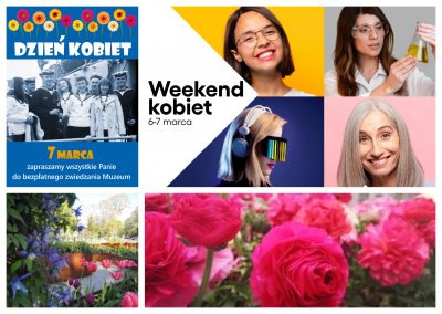 collage z oferty Muzeum Marynarki Wojennej, Experymentu i zdjęcia kwiatów