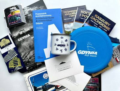 Wizualizacja gdyńskich pamiątek dostępnych w Miejskiej Informacji Turystycznej (fot. MIT Gdynia)