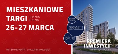 Grafika promująca targi mieszkaniowe, które odbędą się 26 i 27 marca w Gdynia Arenie // materiały prasowe
