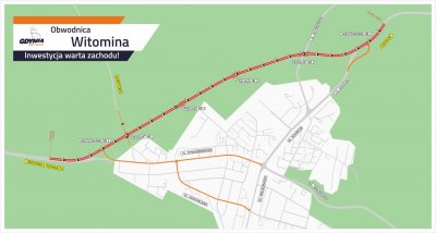 Mapa zakresu realizacji inwestycji - Obwodnica Witomina/ mat.prasowe UM Gdyni