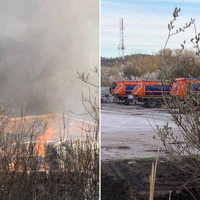 Ogień wybuchł w pobliżu bazy LIZUD (fot. Marcin Mielewski / ZDM)