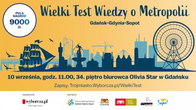 Ruszyły zapisy do „Wielkiego Testu Wiedzy o Metropolii” - 10 września najlepsi będą mieli szansę powalczyć o nagrody finansowe, fot. mat. prasowe OMGGS