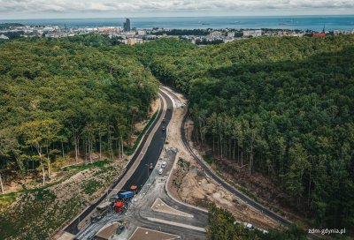 Prace na Obwodnicy Witomina, ul. Kielecka (fot. Marcin Mielewski, ZDM w Gdyni)
