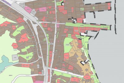 Fragment prezentacji założeń projektu planu ogólnego dla Gdyni na specjalnie przygotowanym portalu mapowym (źródło: https://experience.arcgis.com/experience/f1cc0203750d42d3b1f8cb1853334ae4)