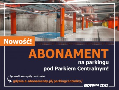 grafika informująca o możliwości wykupu abonamentu na parkingu podziemnym
