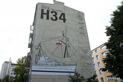 Mural stworzony w ramach obchodów 85. rocznicy podniesienia biało-czerwonej bandery na okręcie ORP „Błyskawica” // fot. Magdalena Czernek 