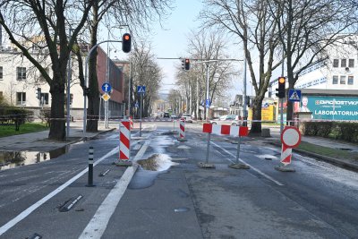 Awaria sieci wodociągowej na ul. Jana z Kolna. Fot. Dominika Sobiech