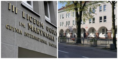 Budynek III LO w Gdyni (od lewej) i VI LO w Gdyni // fot. Paweł Kukla i mat. prasowe