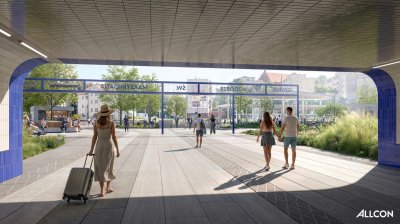Wizualizacja wyjścia z tunelu przy przystanku SKM Gdynia Wzgórze św. Maksymiliana (fot. materiały firmy Allcon)