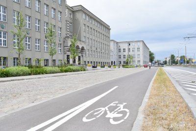 Gdynia znalazła się wśród laureatów rankingu samorządów przyjaznych rowerzystom. Na zdjęciu: ścieżka rowerowa przed Uniwersytetem Morskim // fot. Magdalena Czernek