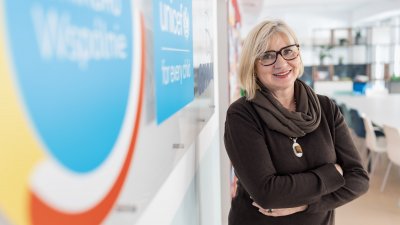 Alicja Bajduszewska, koordynatorka punktu Spilno mówi, że najważniejsze to być otwartym na drugiego człowieka // fot. Dawid Linkowski