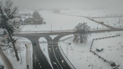 Skrzyżowanie ulic: Chwarznieńska-Wiczlińska, po prawej stronie ul. bpa. Pelczara (fot. Marcin Mielewski, Zarząd Dróg Miejskich)