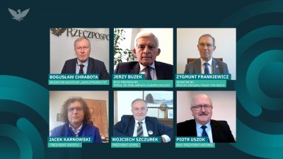 Zrzut ekranu z debaty RP.pl. Widocznych sześć osób