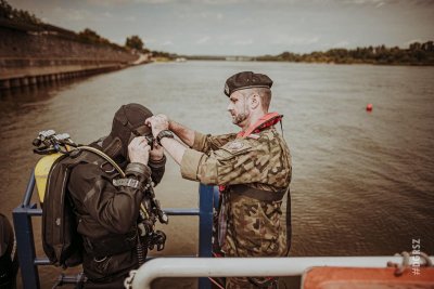 Nurkowie-minerzy z 13 Dywizjonu Trałowców w Gdyni podczas akcji, fot.  Dowództwo Generalne Rodzajów Sił Zbrojnych