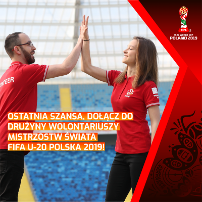 Trwa rekrutacja wolontariuszy do Mistrzostw Świata FIFA U-20 w Polsce