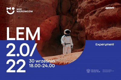 Grafika promująca Noc Naukowców „Lem 2.0/22” // materiały prasowe Centrum Nauki Experyment