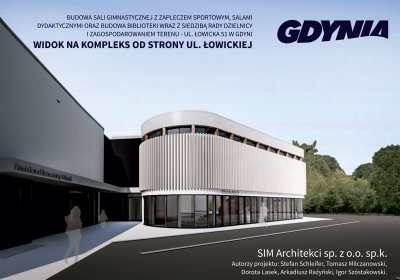 Wizualizacja budynku biblioteki wraz z siedzibą Rady Dzielnicy i Przystanią Sąsiedzką na Małym Kacku // źródło: SIM Architekci