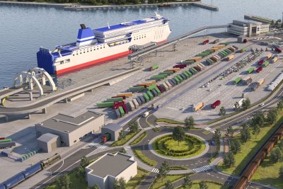 Wizualizacja nowego terminalu promowego w Gdyni, mat. prasowe / www.port.gdynia.pl