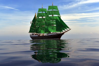 Charakterystyczny zielony żaglowiec zacumuje w Gdyni aż na 3 dni, fot. Deutsche Stiftung Sail Training / www.alex-2.de