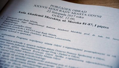 Porządek obrad XXXVII sesji Rady Miasta Gdyni