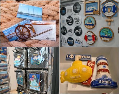 Magnesy dostępne w Miejskiej Informacji Turystycznej, Muzeum Miasta Gdyni oraz na pokładzie 