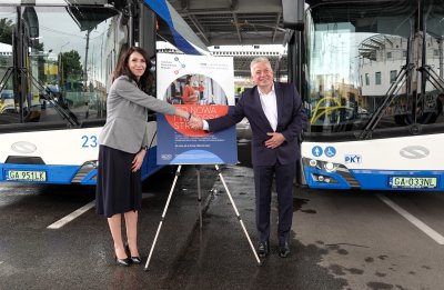Nowy zarząd GKM. Od lewej wiceprezes Agnieszka Jankowska i prezes spółki Tomasz Konewka (fot. Marcin Gromadzki)