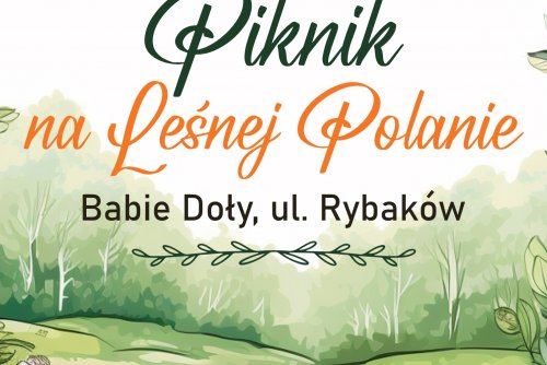 Plakat promujący piknik na Babich Dołach.