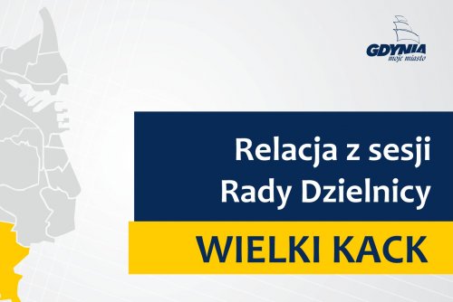 Mapa Gdyni z zaznaczoną na żółto dzielnicą Wielki Kack.