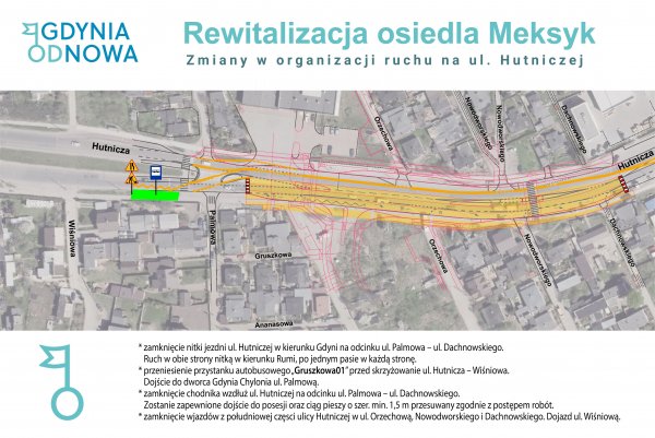 Rewitalizacja os. Meksyk: zmiany w ruchu na ulicy Hutniczej