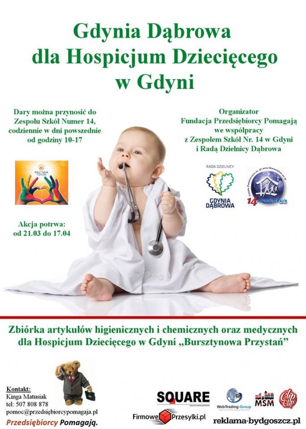 Zbiórka potrzebnych rzeczy dla podopiecznych Hospicjum Dziecięcego w Gdyni 