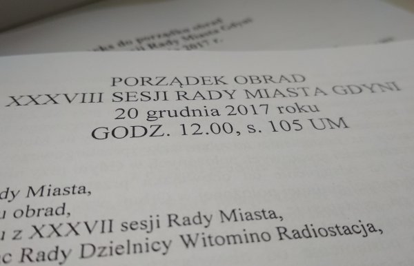 Przed nami XXXVIII Sesja Rady Miasta Gdyni