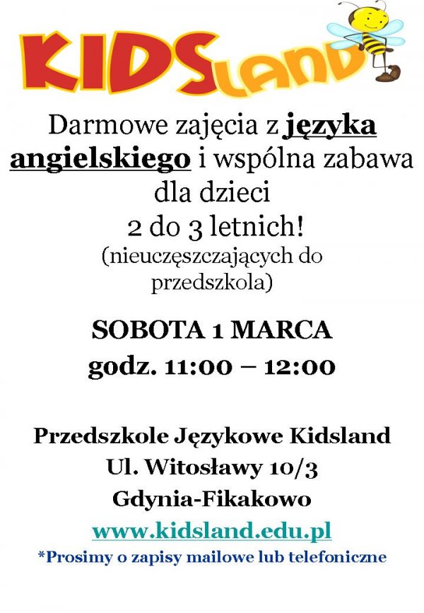 Darmowe zajęcia z języka angielskiego i wspólna zabawa dla dzieci