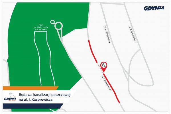 Ulica Kasprowicza po przebudowie infrastruktury podziemnej