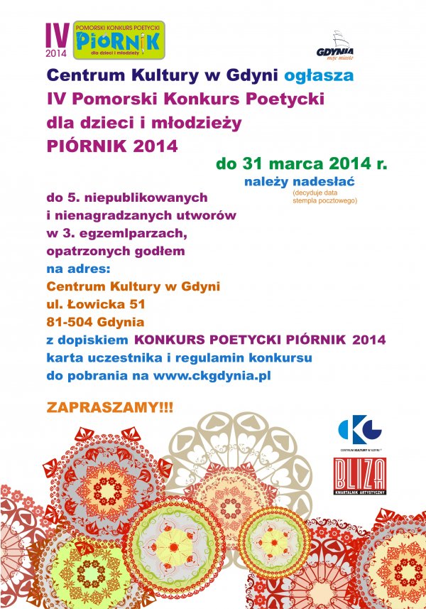 Konkurs Poetycki dla dzieci i młodzieży Piórnik 2014