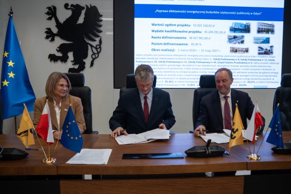 Ponad 38 mln zł unijnego dofinansowania na poprawę efektywności energetycznej gdyńskich szkół
