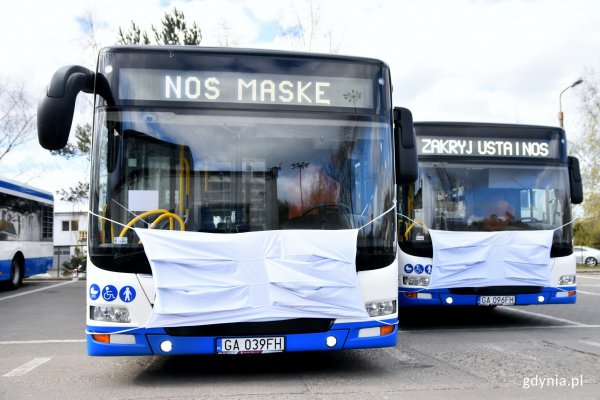 Gdyńskie autobusy w maskach