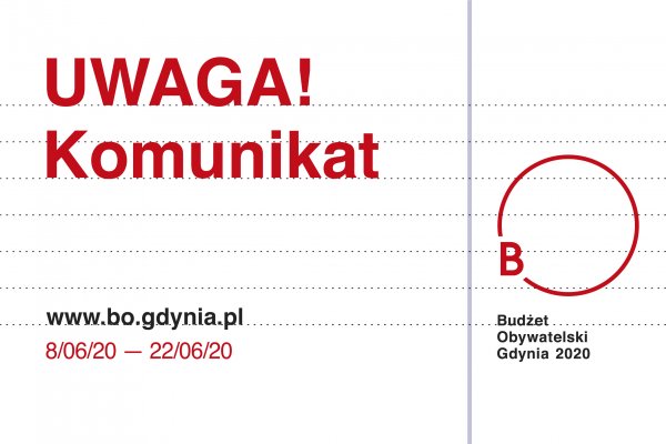 Dyskwalifikacja projektu do Budżetu Obywatelskiego 2020