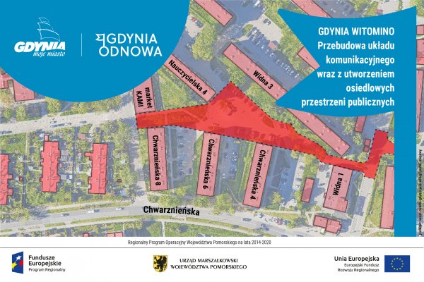 Rewitalizacja Witomina: przestrzeń między blokami przyjazna pieszym