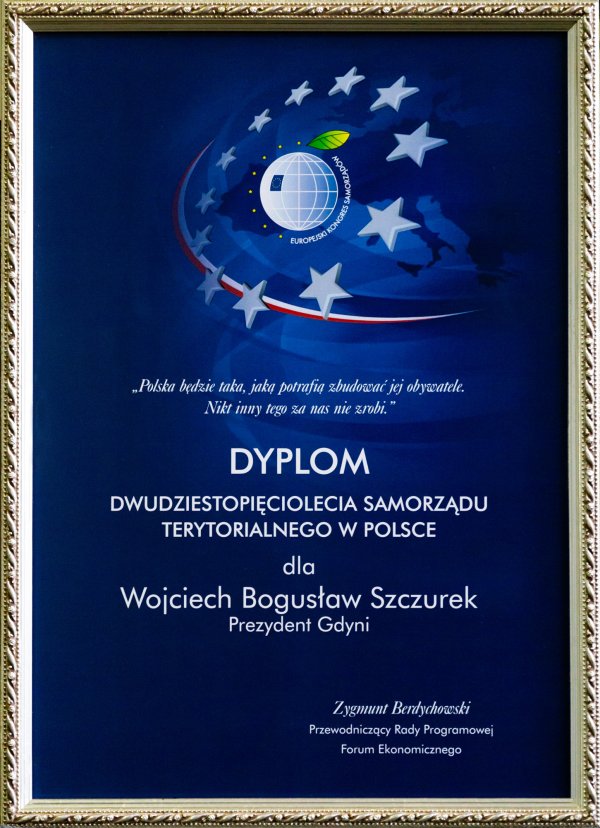 Nagroda „Samorządowca Dwudziestopięciolecia” dla Prezydenta Gdyni